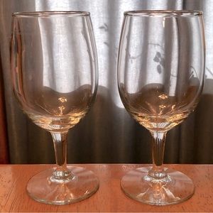 Two Small Wine Water Goblet Glasses